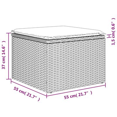 vidaXL 7-delige Loungeset met kussens poly rattan zwart