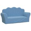 vidaXL Kinderbank 2-zits zacht pluche blauw