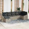 vidaXL Tuin Sofa Set 7 pcs Lichtgrijs 55 x 62 x 69 cm Poly riet
