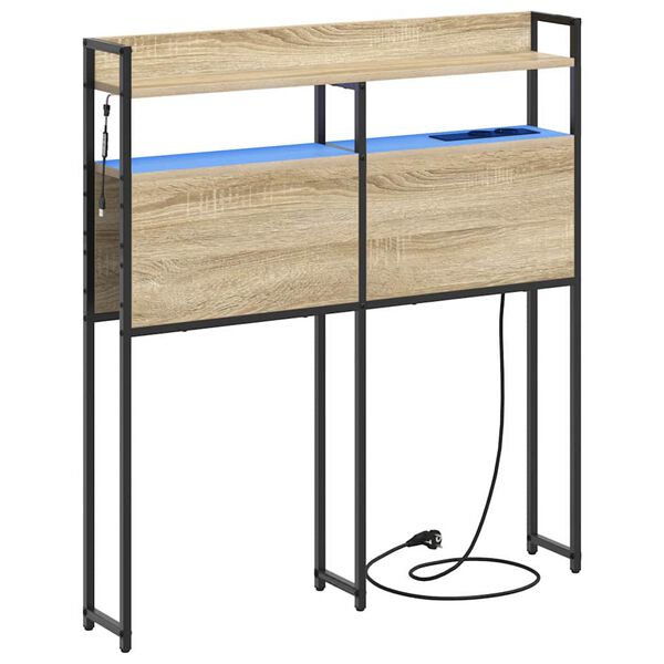 vidaXL Opslag hoofdbord met plank Sonoma eiken 80 cm Bewerkt hout