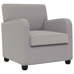 vidaXL Fauteuil Lichtgrijs Kunstlamswol