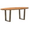vidaXL Eettafel 200x100x74 cm ovaal massief eikenhout lichtbruin