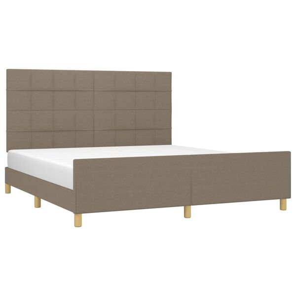 vidaXL Bedframe zonder matras stof taupe 160x200 cm