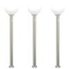 vidaXL Bolderverlichting met sensor 3 stuks 120 cm RVS IP44