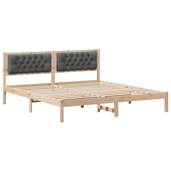 vidaXL Bedframe Donkergrijs 160 x 200 cm Massief grenenhout