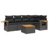 vidaXL 6-delige Loungeset met kussens poly rattan zwart