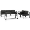 vidaXL 6-delige Loungeset met kussens aluminium antraciet