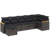 vidaXL 7-delige Loungeset met kussens poly rattan grijs