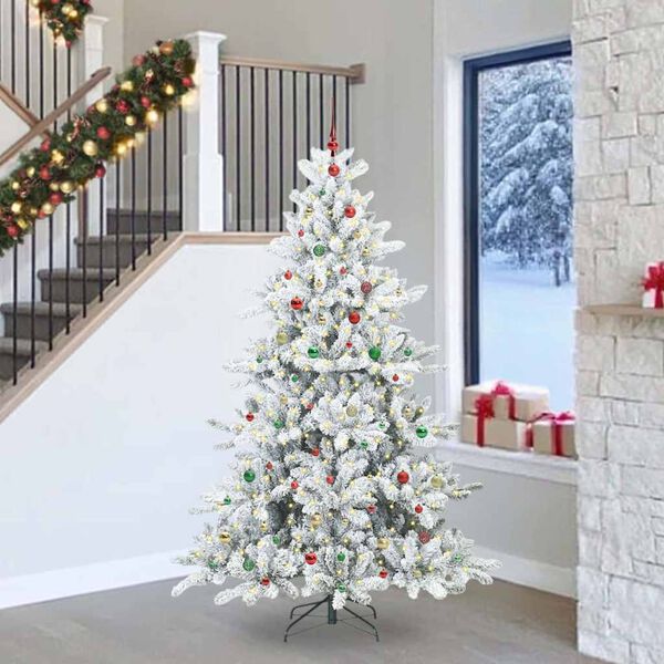 vidaXL Kunstmatige Inklapbare Kerstboom met 300 LED Wit 240 cm PVC