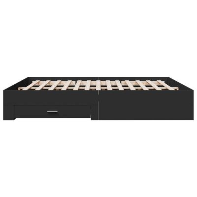 vidaXL Bedframe met lades bewerkt hout zwart 200x200 cm