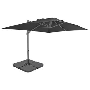 vidaXL Parasol met draagbare voet antracietkleurig