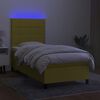 vidaXL Boxspring met matras en LED stof groen 100x200 cm