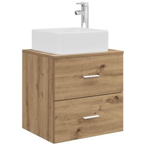 vidaXL Wandgemonteerde wastafelmeubel Artisanaal eiken