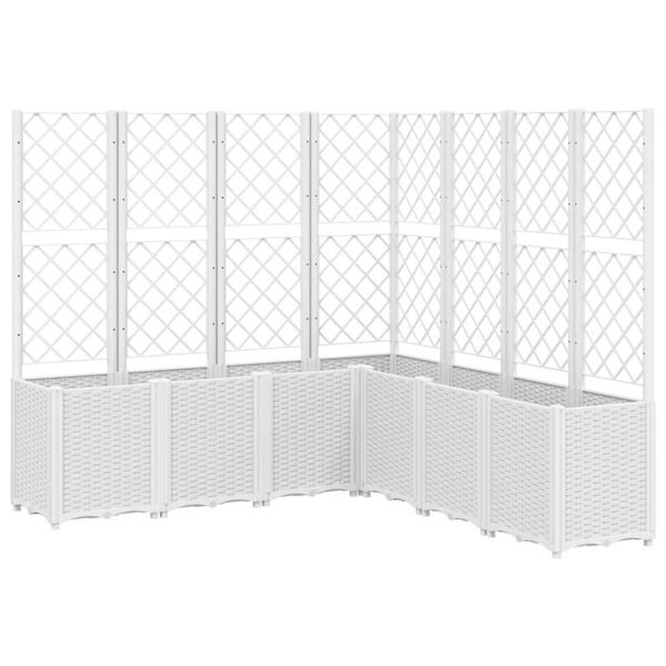 vidaXL Plantenbak met latwerk 160x160x140 cm polypropeen wit