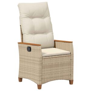 vidaXL Verstelbare tuinstoel Beige en Cr&egrave;me 64 x 57,5 x 112 cm