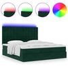 vidaXL Ottoman bed met matrassen en LED's 180x200cm fluweel