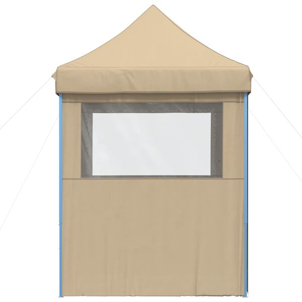 vidaXL Partytent inklapbaar pop-up met 4 zijwanden beige