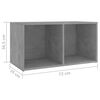 vidaXL Tv-meubelen 4 st 72x35x36,5 cm bewerkt hout betongrijs
