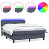 vidaXL Boxspring met matras en LED fluweel donkergrijs 160x210 cm