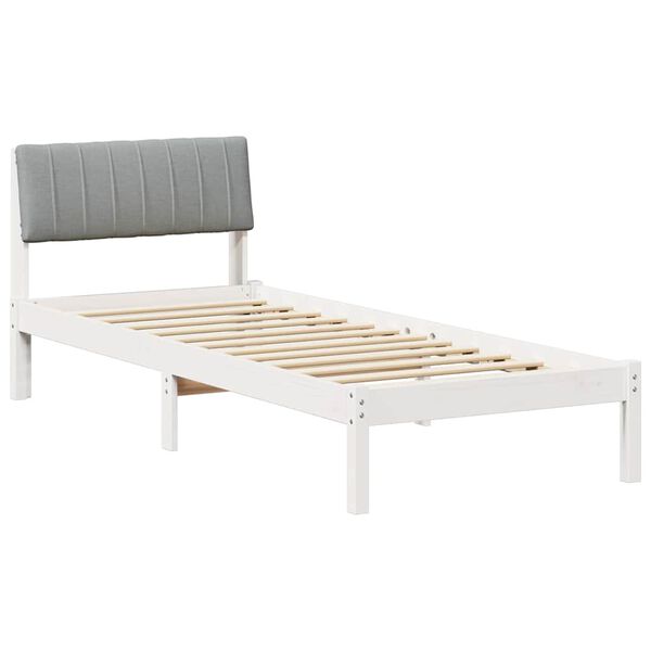vidaXL Bedframe Wit en lichtgrijs 80 x 200 cm Massief grenenhout