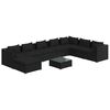 vidaXL 9-delige Loungeset met kussens poly rattan zwart
