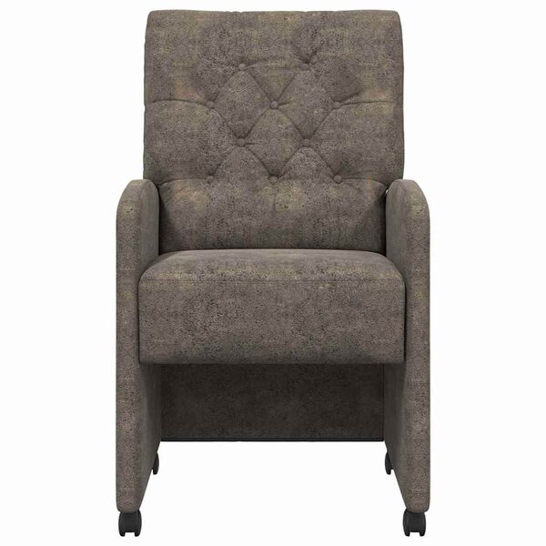 vidaXL Dining Stoelen met Wielen 2 pcs Donkergrijs 58 x 67 x 97 cm