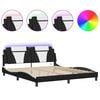 vidaXL Bedframe "Viana" met LED zonder matras zwart en wit 183x213 cm