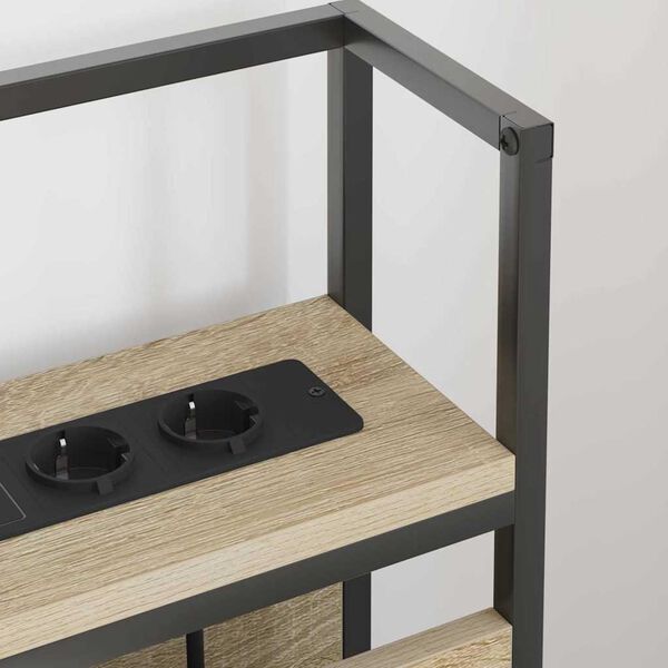 vidaXL Opberghoofdbord met plank Sonoma eiken 100 cm Bewerkt hout