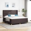 vidaXL Boxspringbed met matras Donkerbruin 180 x 200 cm Stof