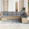 vidaXL Tuin Sofa Set met kussen 8 pcs beige en lichtgrijs Poly riet