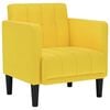 vidaXL Fauteuil met armleuningen Lichtgeel 53 cm Stof