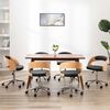 vidaXL Eetkamerstoelen draaibaar 6 st gebogen hout en kunstleer zwart