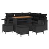 vidaXL Tuin Sofa Set met kussen 9 pcs Zwart poly rattan