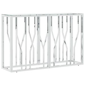 vidaXL Wandtafel 110x30x70 cm roestvrij staal en glas zilverkleurig