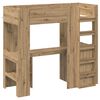 vidaXL Loft Bedframe met Bureau Artisan Eiken 75 x 190 cm Bewerkt hout