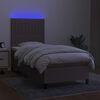 vidaXL Boxspring met matras en LED stof taupe 90x190 cm