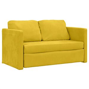 vidaXL Slaapbank vloermodel 2-in-1 122x204x55 cm fluweel donkergeel