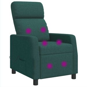 vidaXL Massage Recliner Donkergroen Stof