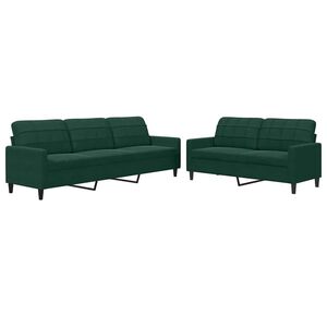 vidaXL 2-delige Loungeset met kussens fluweel donkergroen