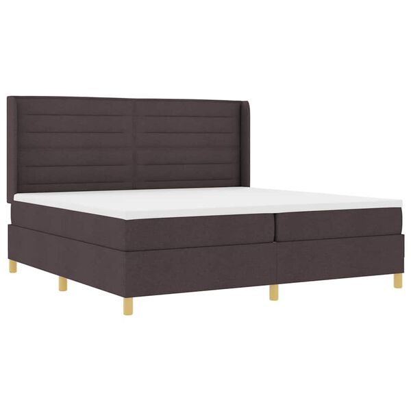 vidaXL Boxspringbed met matras met LED Bruin 200 x 200 cm Stof