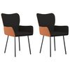 vidaXL Eetkamerstoelen 2 st stof en kunstleer zwart