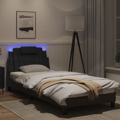 vidaXL Bedframe met LED-verlichting kunstleer zwart 80x200 cm