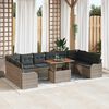 vidaXL Tuin Sofa Set met opslag 11 pcs Grijs Poly riet