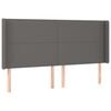 vidaXL Hoofdbord met randen 183x16x118/128 cm kunstleer grijs