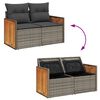vidaXL Tuinbankenset met kussen 17 pcs Grijs poly rattan