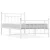 vidaXL Bedframe met hoofd- en voeteneinde metaal wit 107x203 cm