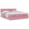 vidaXL Ottoman bed met matrassen 200x200cm fluweel roze