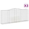 vidaXL Schanskorven 3 st gewelfd 400x50x160/180 cm ijzer