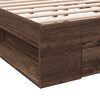 vidaXL Bedframe met lades bewerkt hout bruin eikenkleurig 135x190 cm