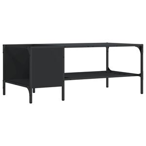 vidaXL Salontafel met rek 100x51x40 cm bewerkt hout zwart